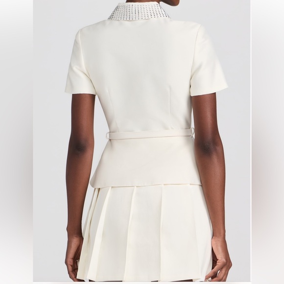 Self Portrait Cream Taffeta Diamante Mini Dress - Picture 6 of 10